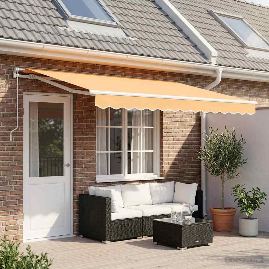 Ausziehbare Markise Sand 4 x 3 m Polyester und Aluminium