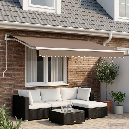 Ausziehbare Markise Taupe 300 x 250 cm Polyester und Aluminium