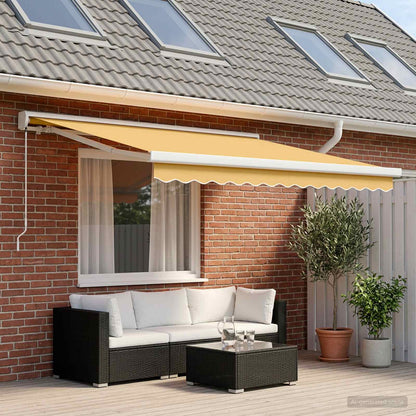 Ausziehbare Markise Sand 300 x 250 cm Leinen und Aluminium