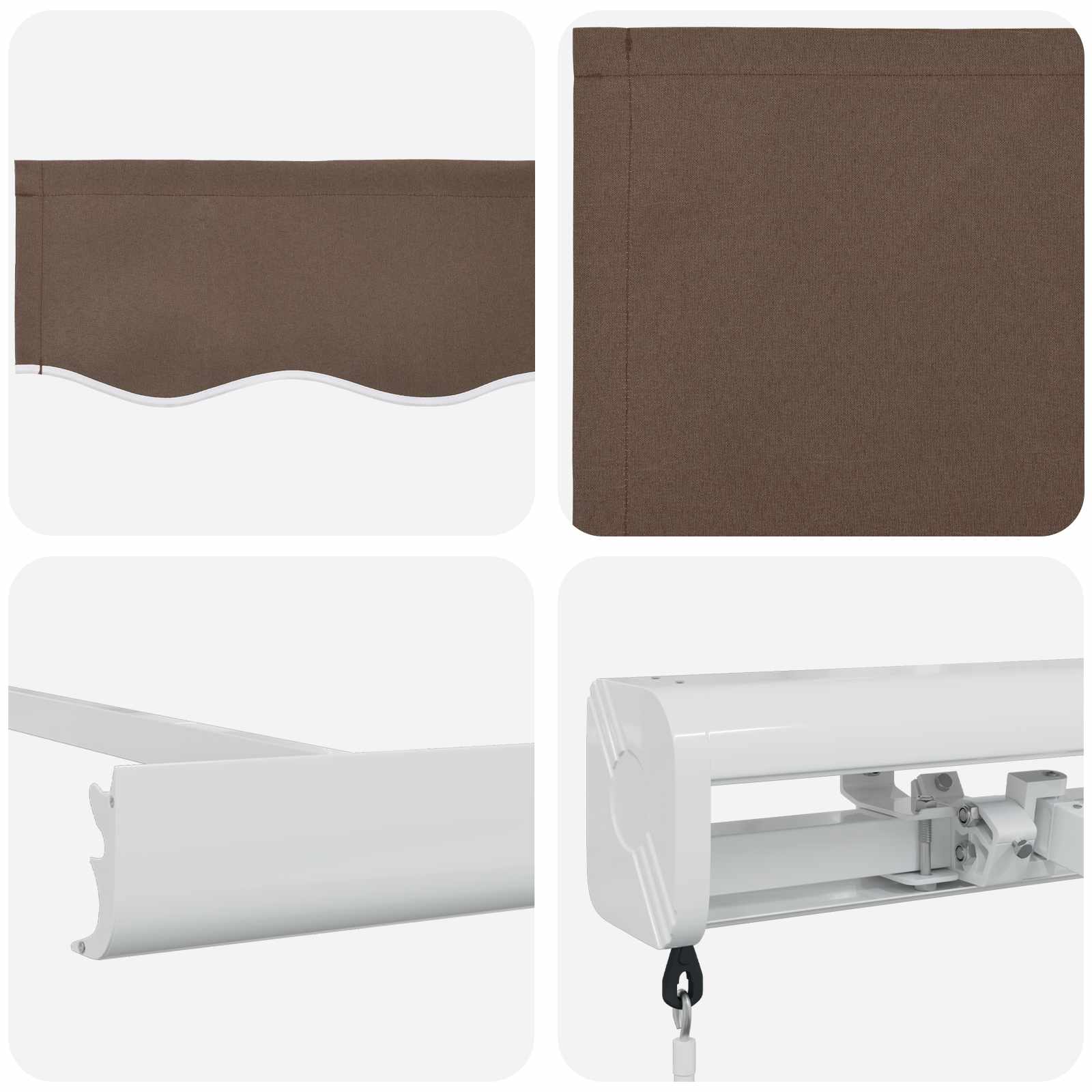 Ausziehbare Markise Taupe 300 x 250 cm Leinen und Aluminium
