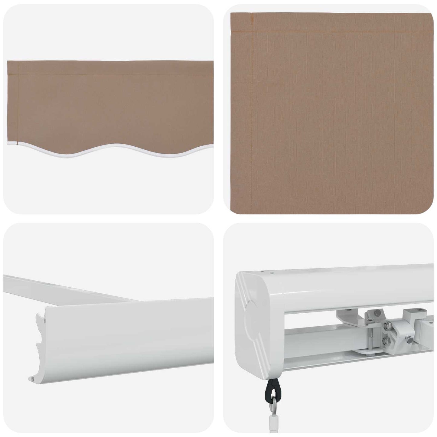 Ausziehbare Markise Taupe 300 x 250 cm Leinen und Aluminium