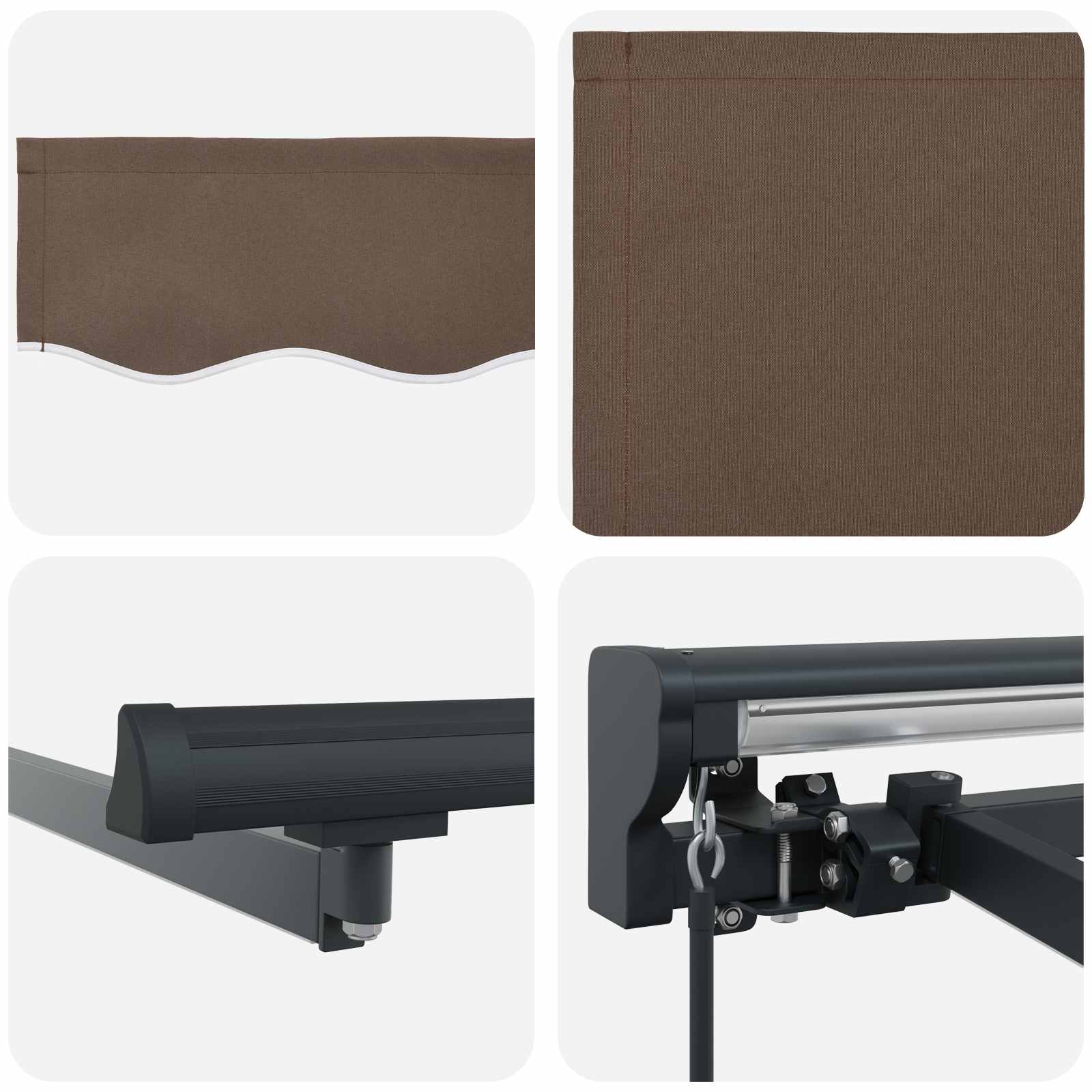 Manueller Markisenrahmen mit LEDs Taupe 3 x 2,5 m