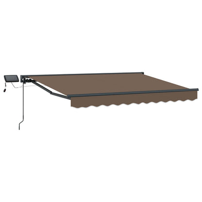 Manueller Markisenrahmen mit LEDs Taupe 3 x 2,5 m