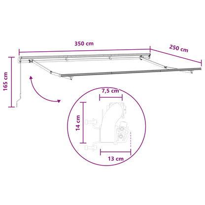 Ausziehbare Markise Sand 3,5 x 2,5 m Polyester und Aluminium