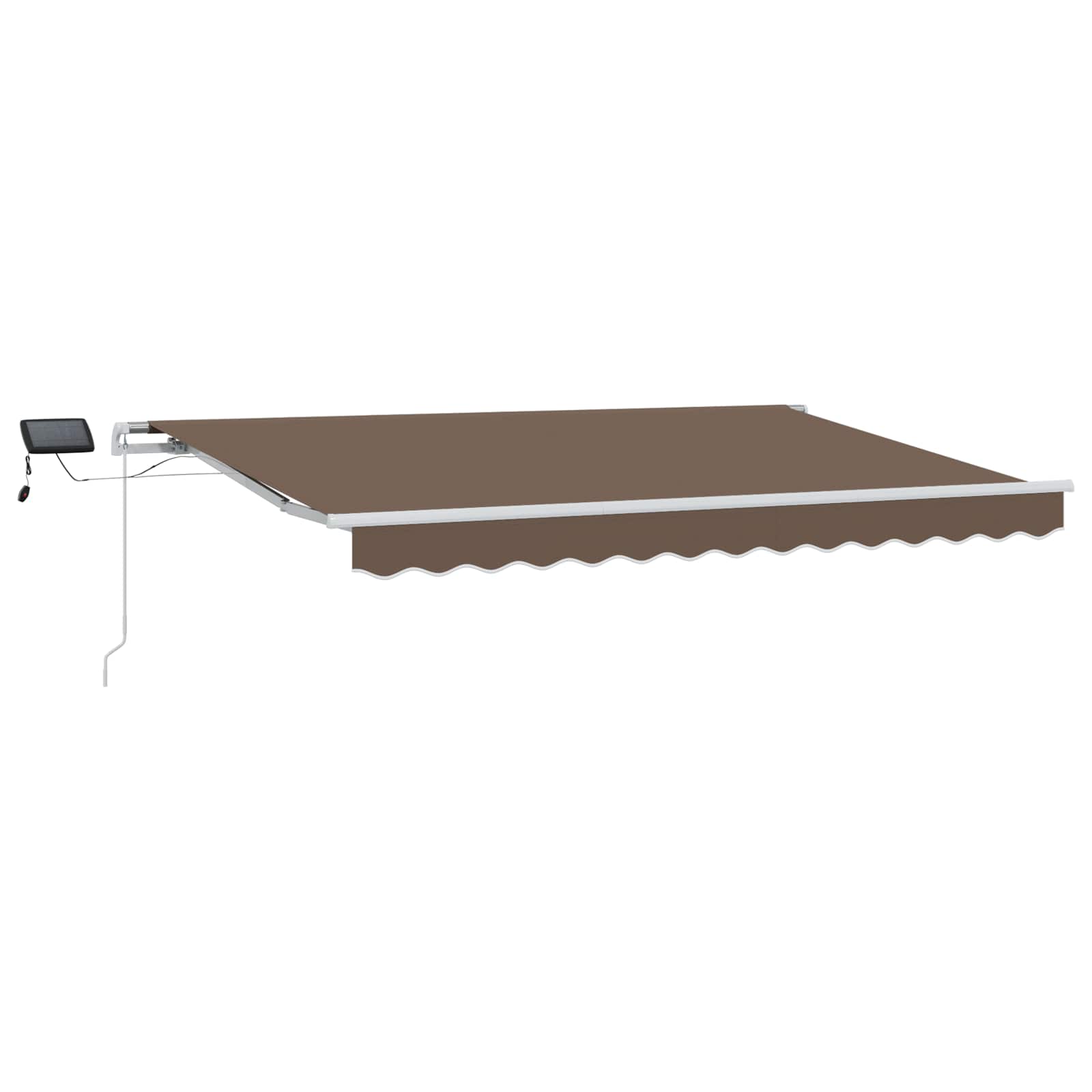 Ausziehbare Markise Taupe 350 x 250 cm Stoff und Aluminium