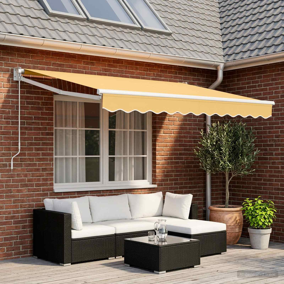 Ausziehbare Markise Sand 3,5 x 2,5 m