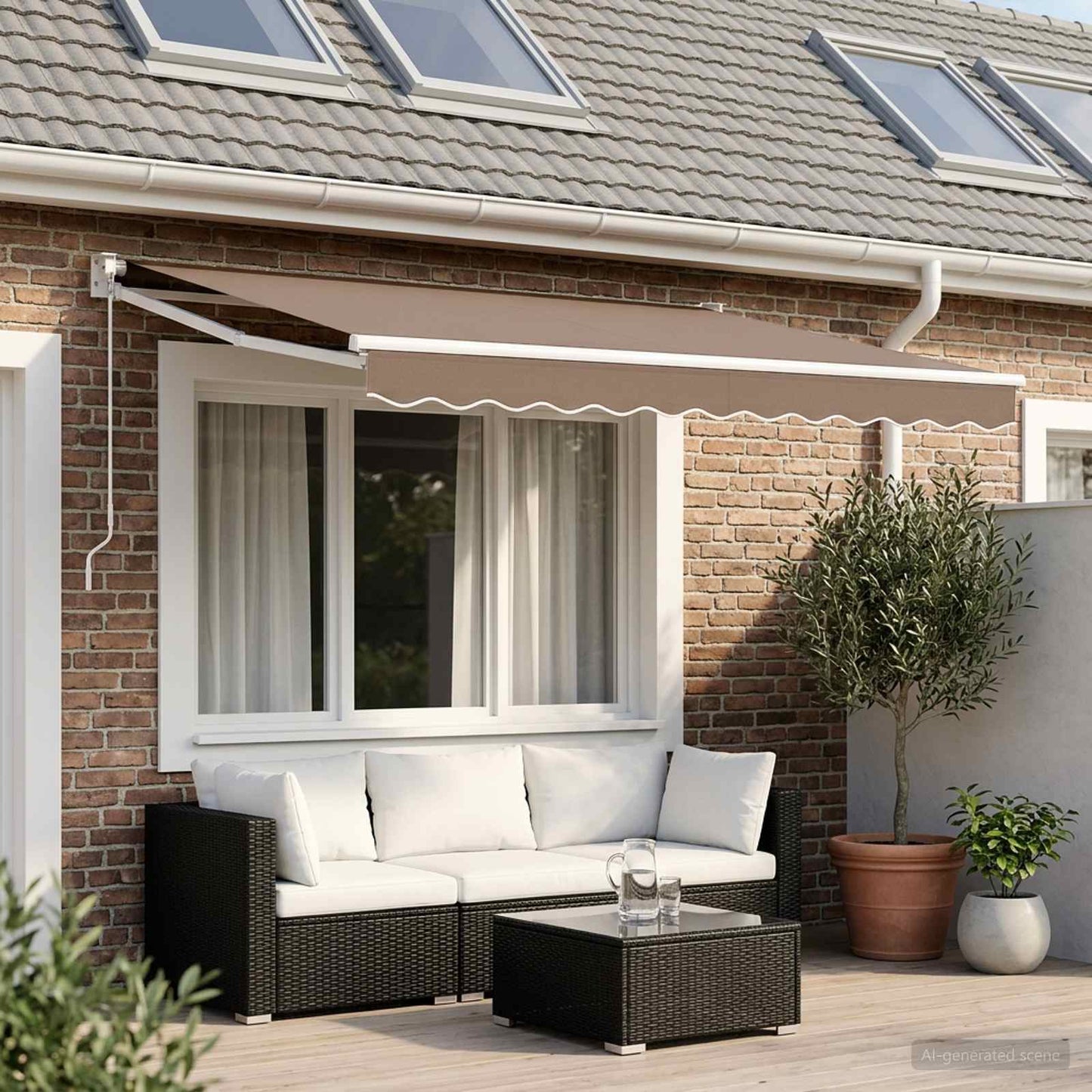 Ausziehbare Markise Taupe 3,5 x 2,5 m