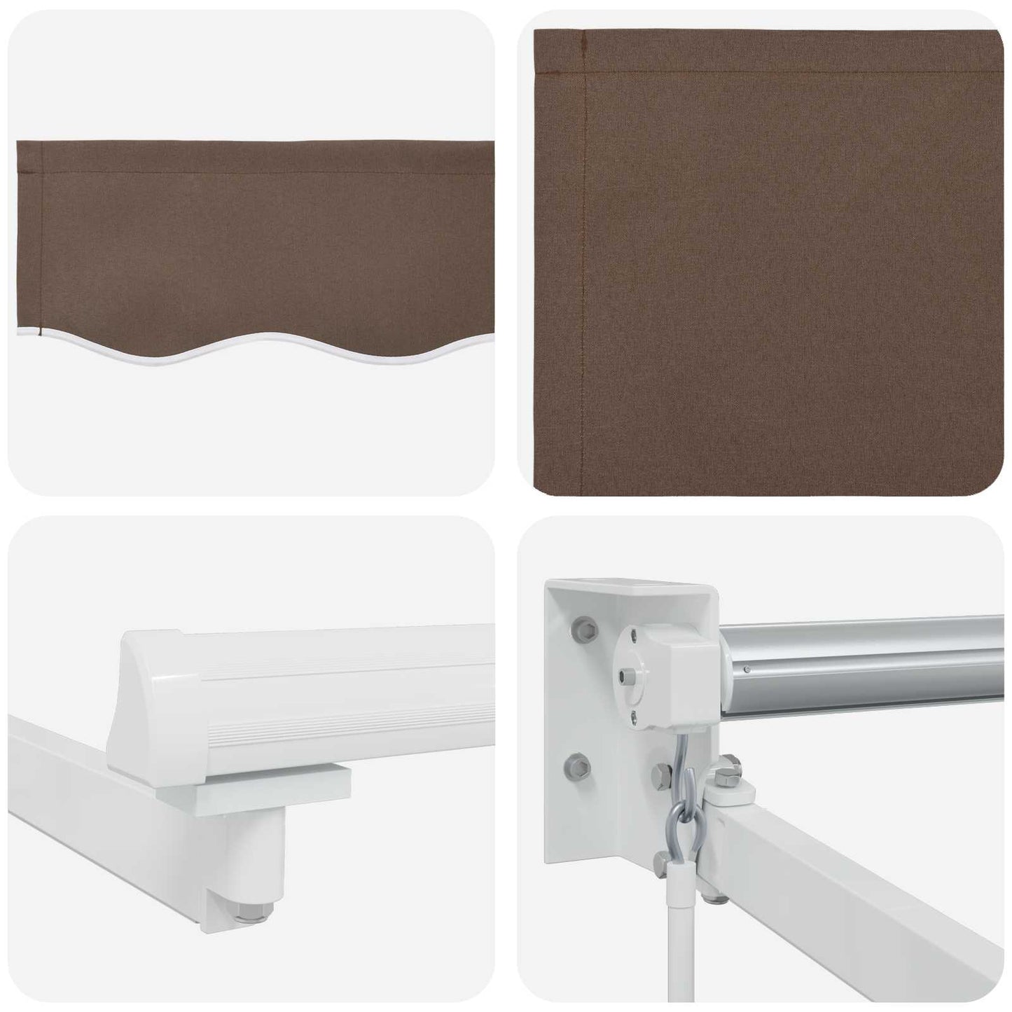 Manuelle Gelenkarmmarkise mit LEDs Taupe