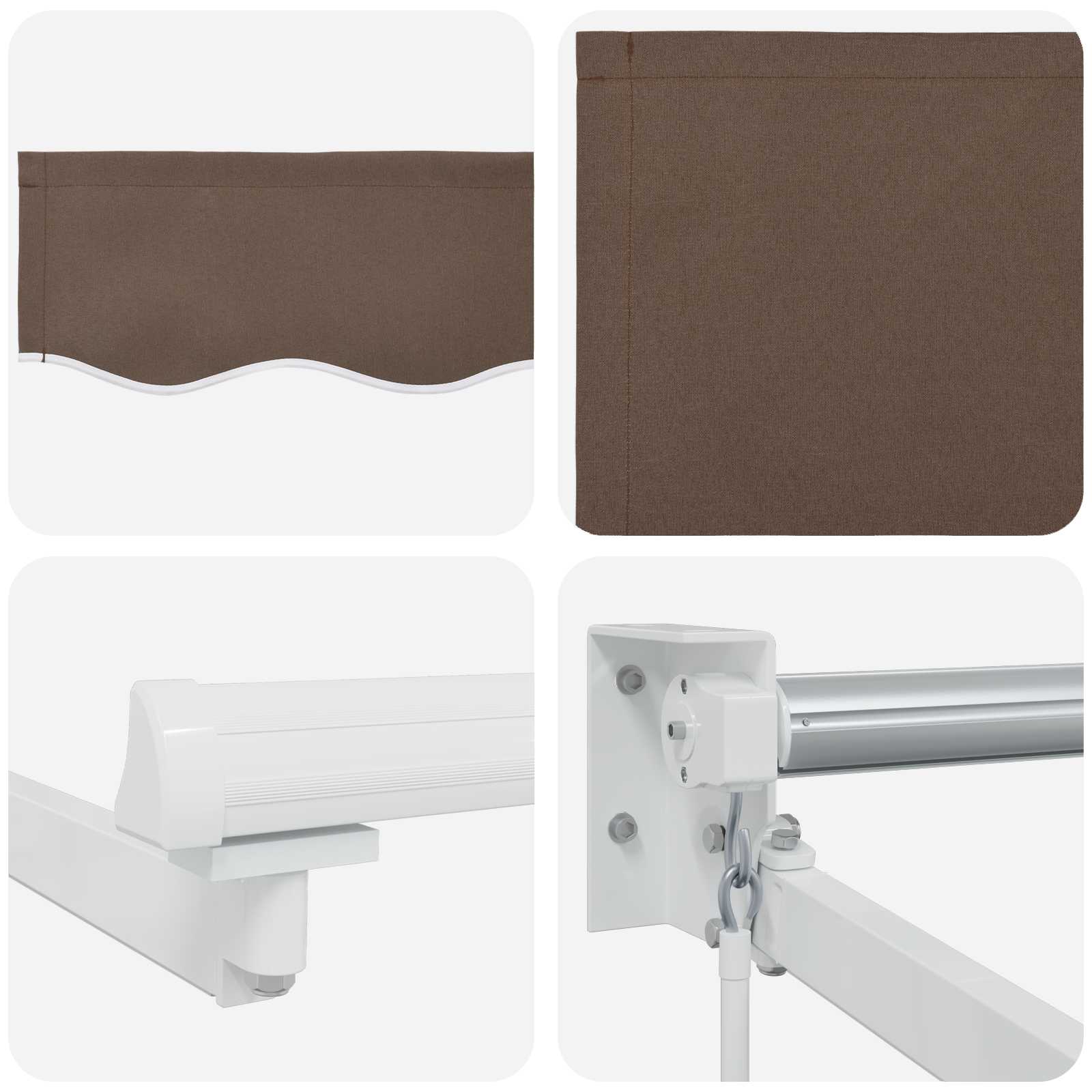 Manuelle Gelenkarmmarkise mit LEDs Taupe