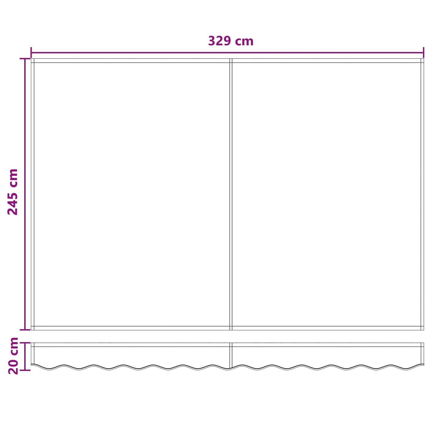 Ausziehbare Markise Taupe 350 x 250 cm Leinen und Aluminium