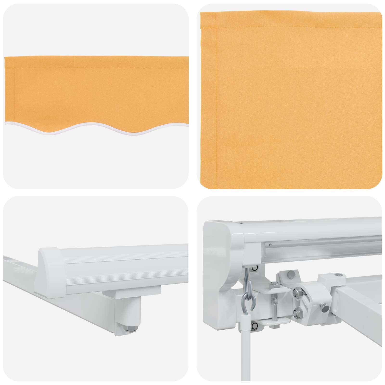 Manueller Markisenrahmen mit LEDs Sand 3,5 x 2,5 m