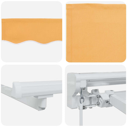 Manueller Markisenrahmen mit LEDs Sand 3,5 x 2,5 m