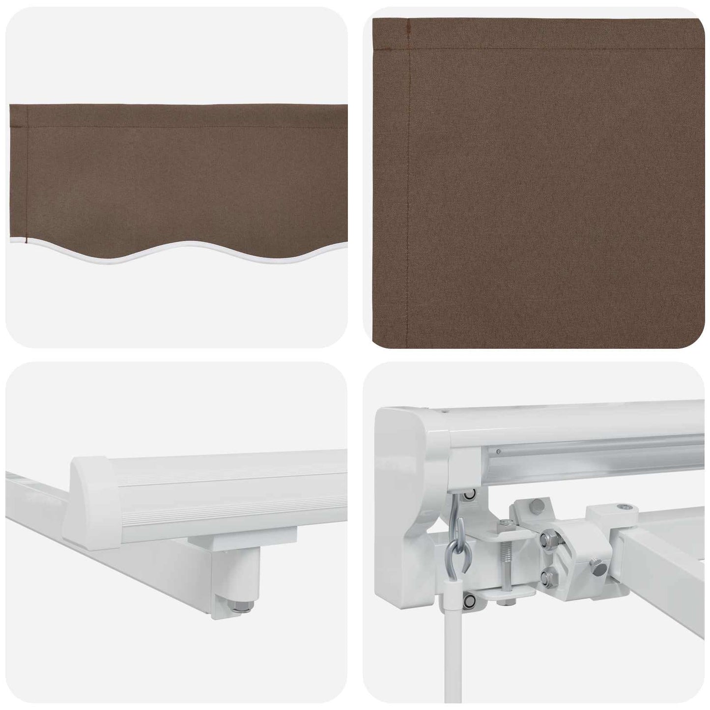Manueller Markisenrahmen mit LEDs Taupe 3,5 x 2,5 m