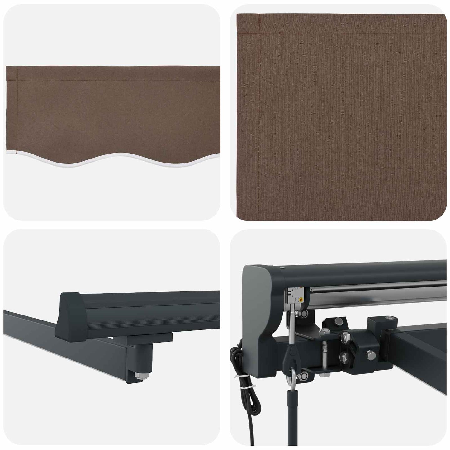 Elektrische ausziehbare Markise Taupe 3,5 x 2,5 m