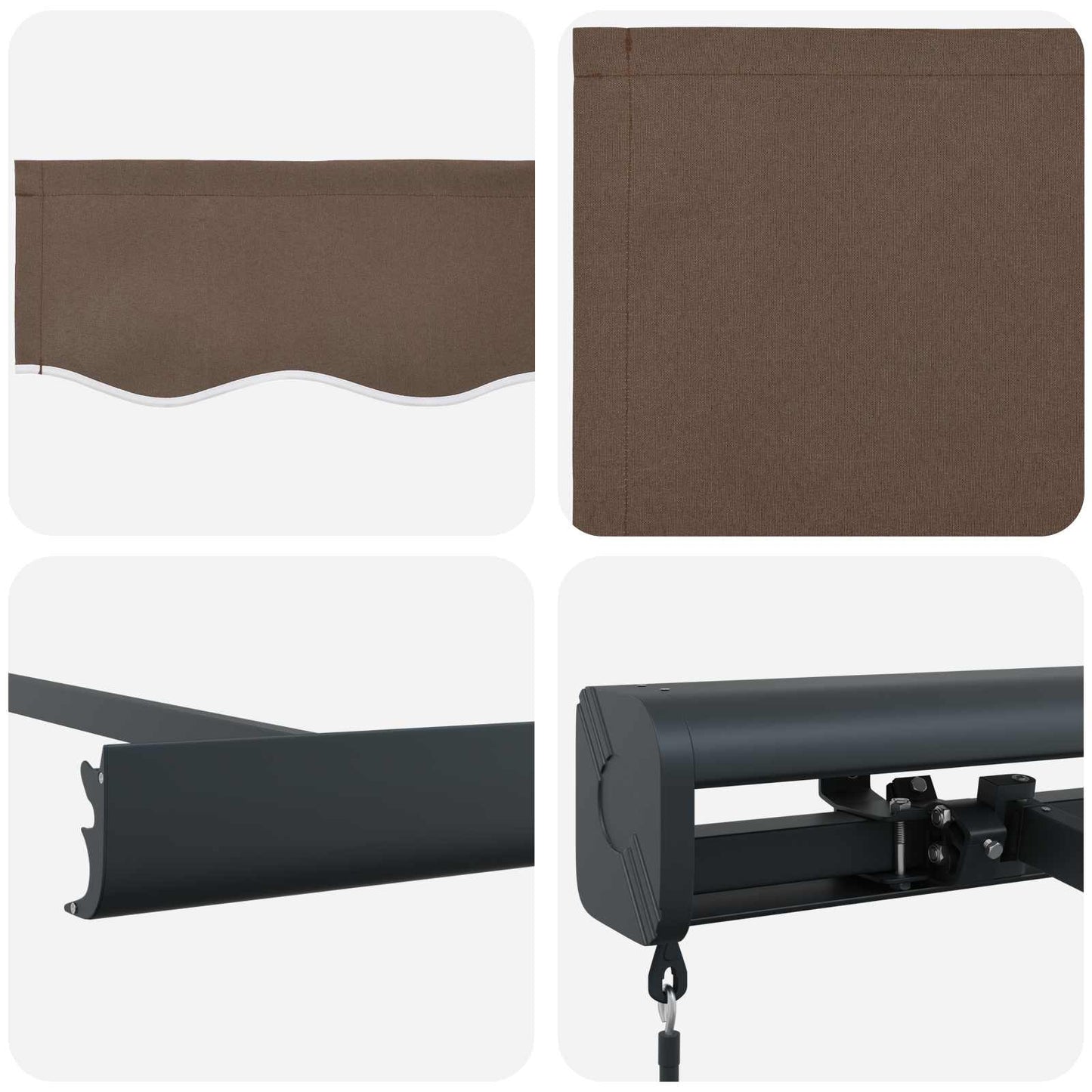 Ausziehbare Markise Taupe 400 x 300 cm Leinen und Aluminium