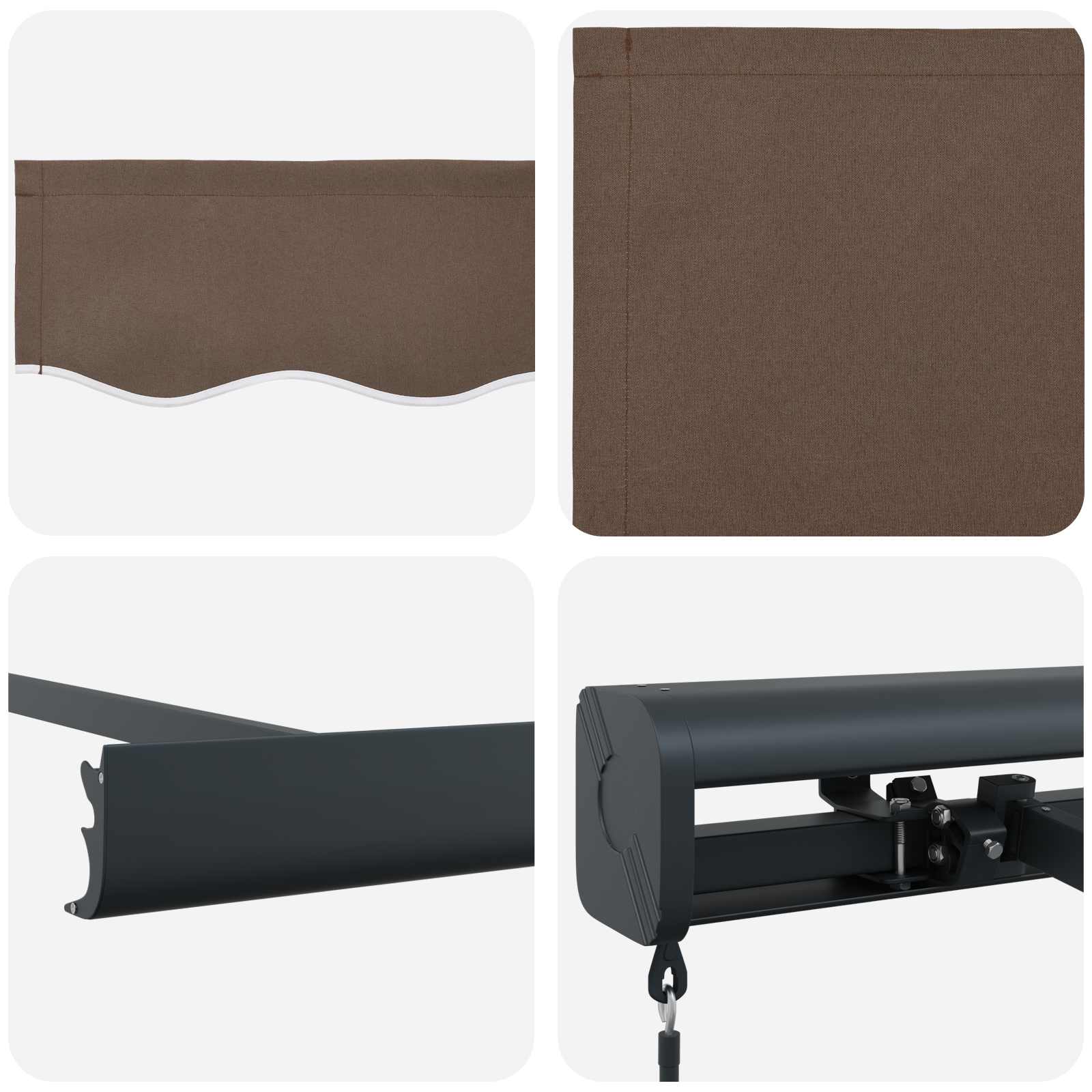 Ausziehbare Markise Taupe 400 x 300 cm Leinen und Aluminium