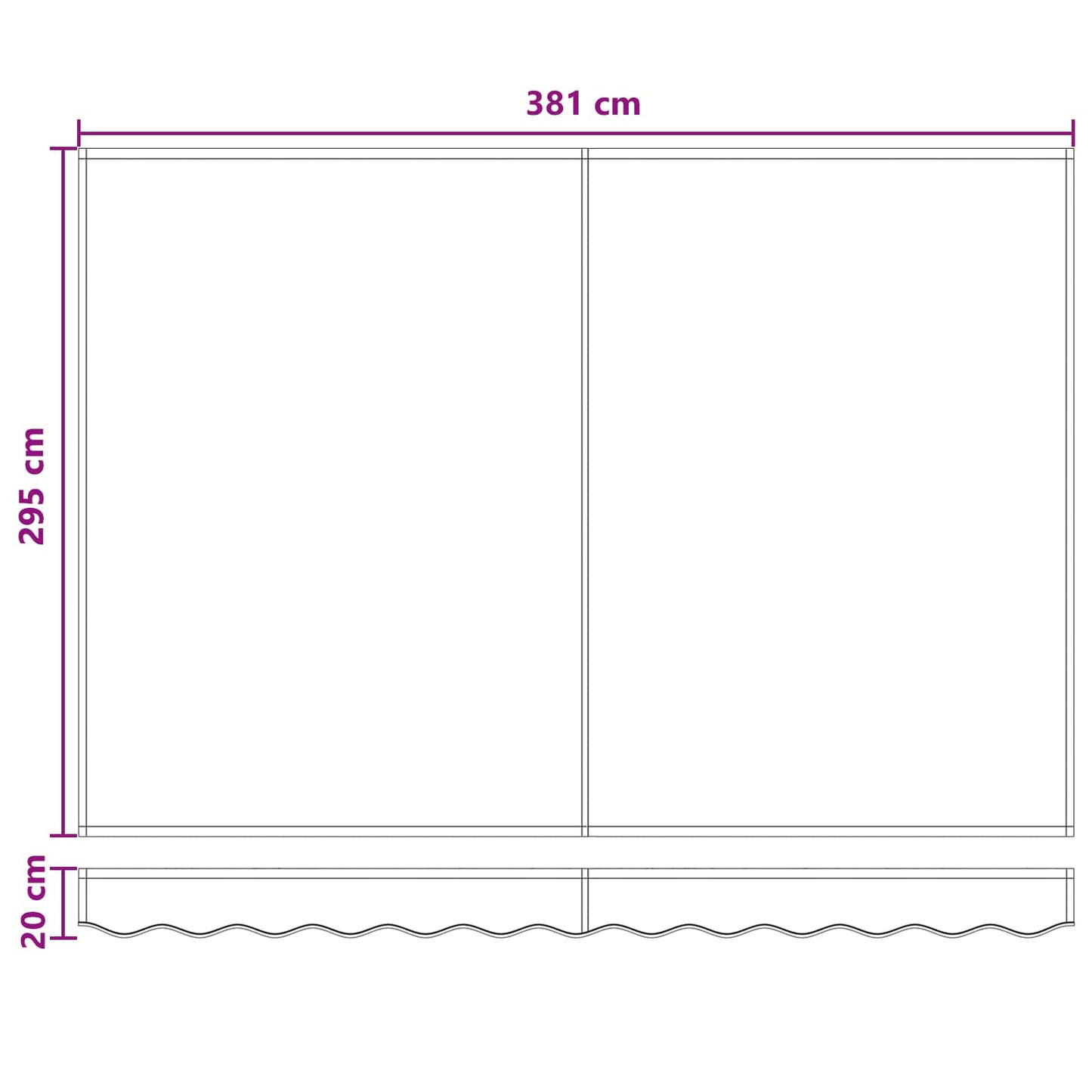 Manueller Markisenrahmen mit LEDs Sand 4 x 3 m