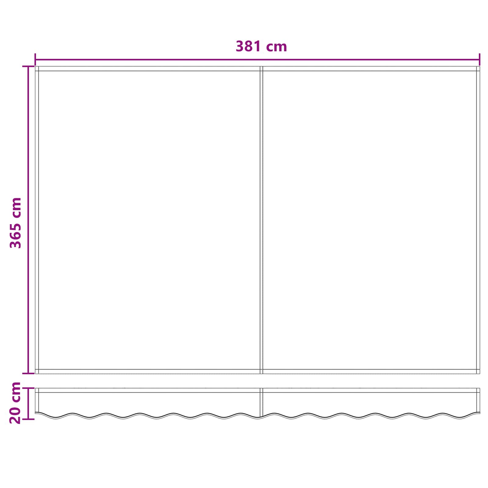 Ausziehbare Markise Taupe 400 x 350 cm Stoff und Aluminium