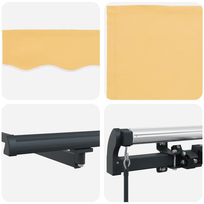 Ausziehbare Markise Sand 400 x 350 cm Polyester und Aluminium