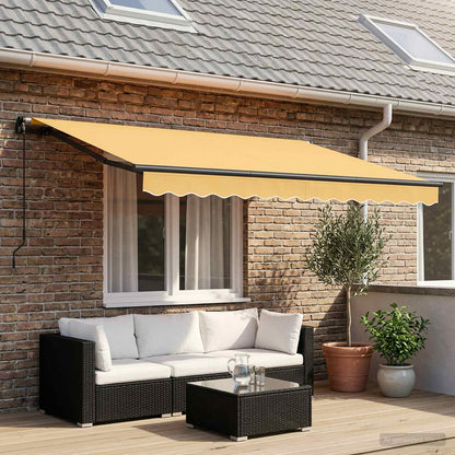 Ausziehbare Markise Sand 400 x 350 cm Polyester und Aluminium