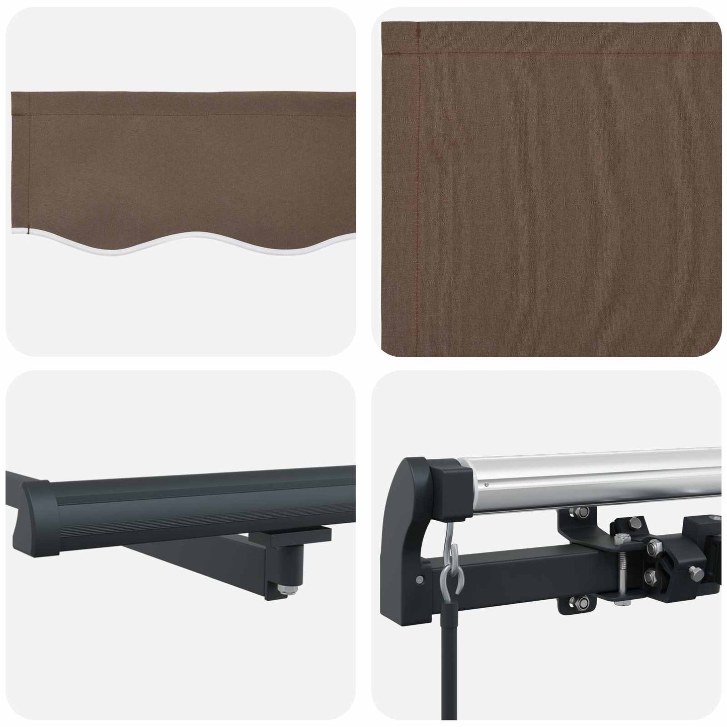 Ausziehbare Markise Taupe 400 x 350 cm Polyester und Aluminium