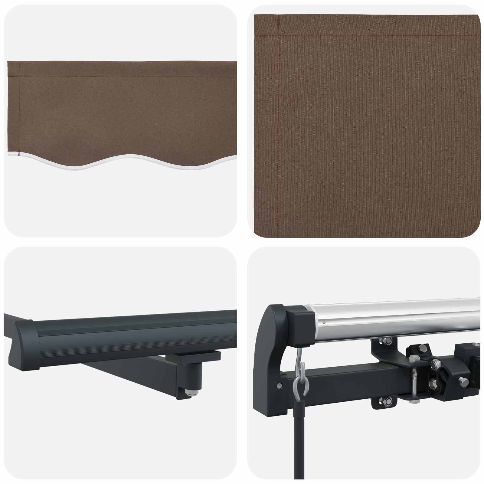 Ausziehbare Markise Taupe 400 x 350 cm Polyester und Aluminium