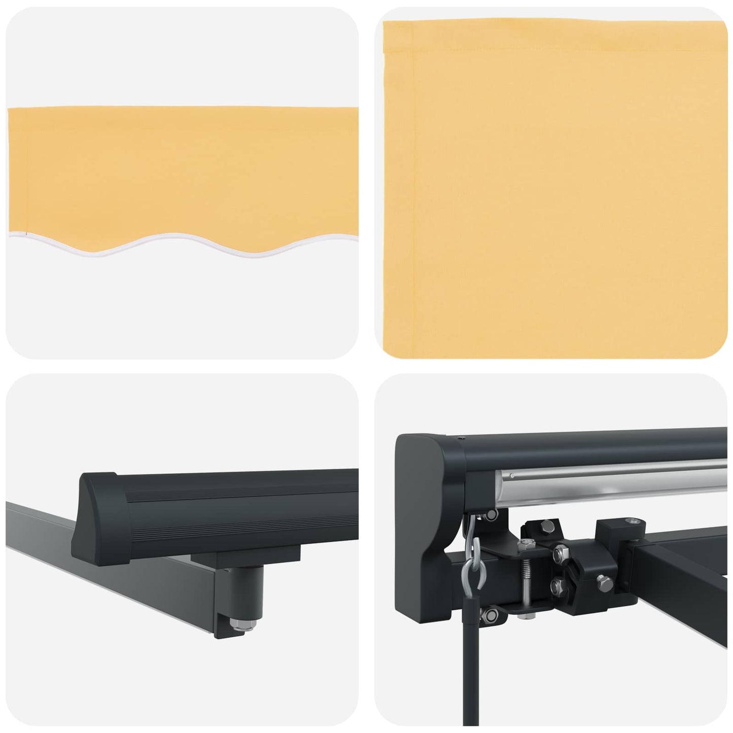 Manuell einziehbare Markise Sand 4 × 3,5 m
