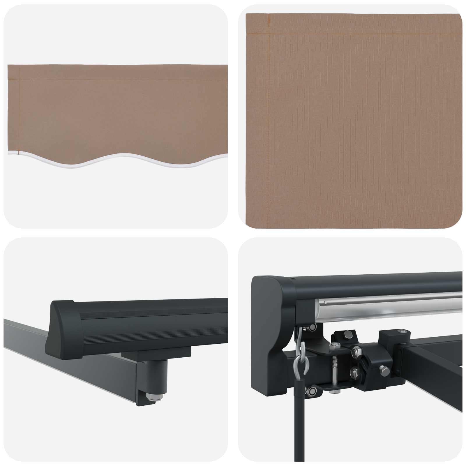 Manuell einziehbare Markise Taupe 4 × 3,5 m