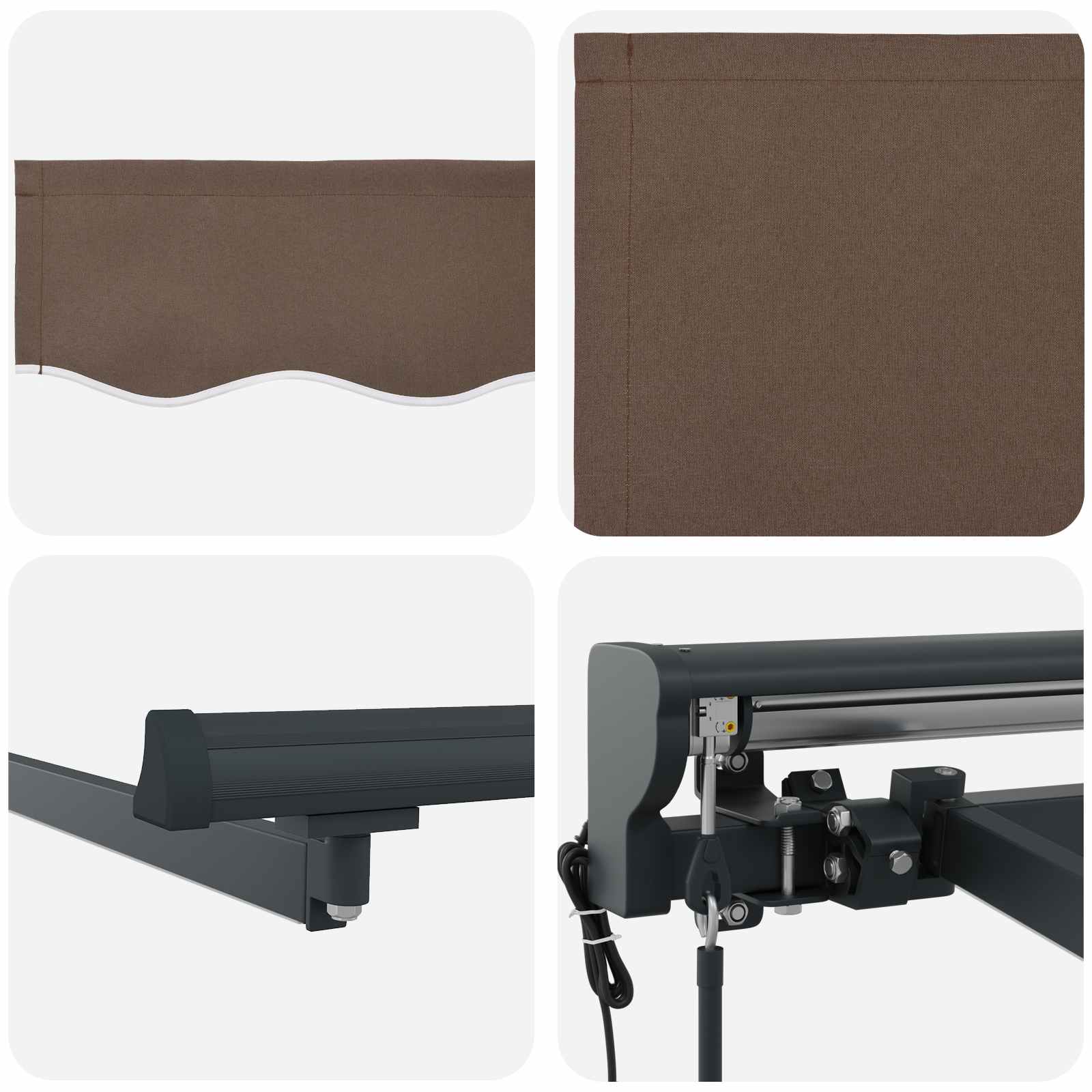 Elektrische ausziehbare Markise Taupe 4 × 3,5 m