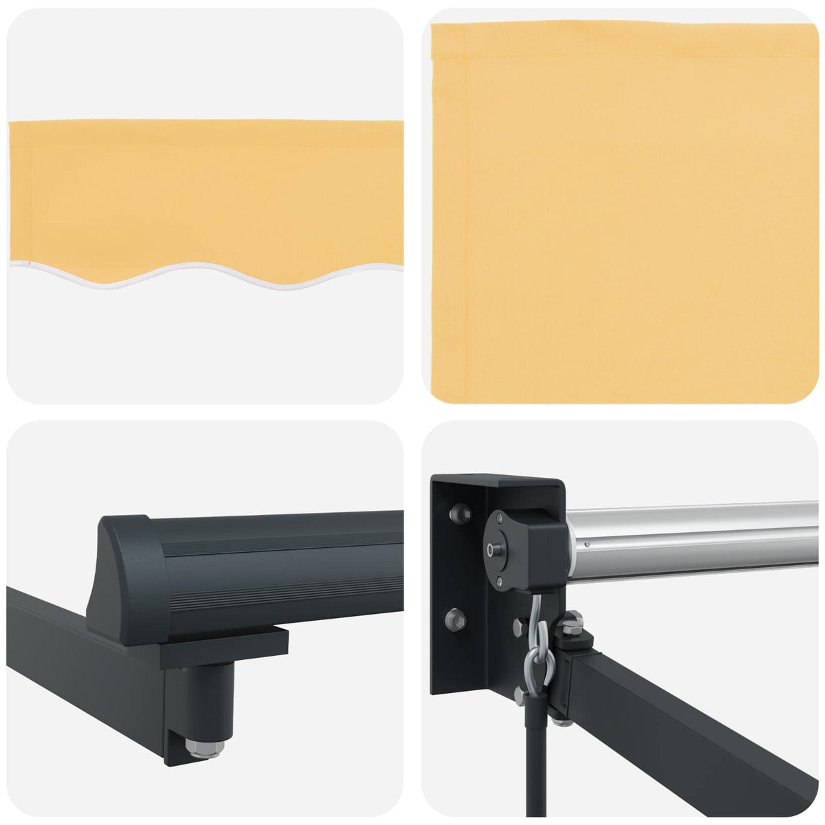 Ausziehbare Markise Sand 4,5 × 3 m 100% Polyester und Aluminium