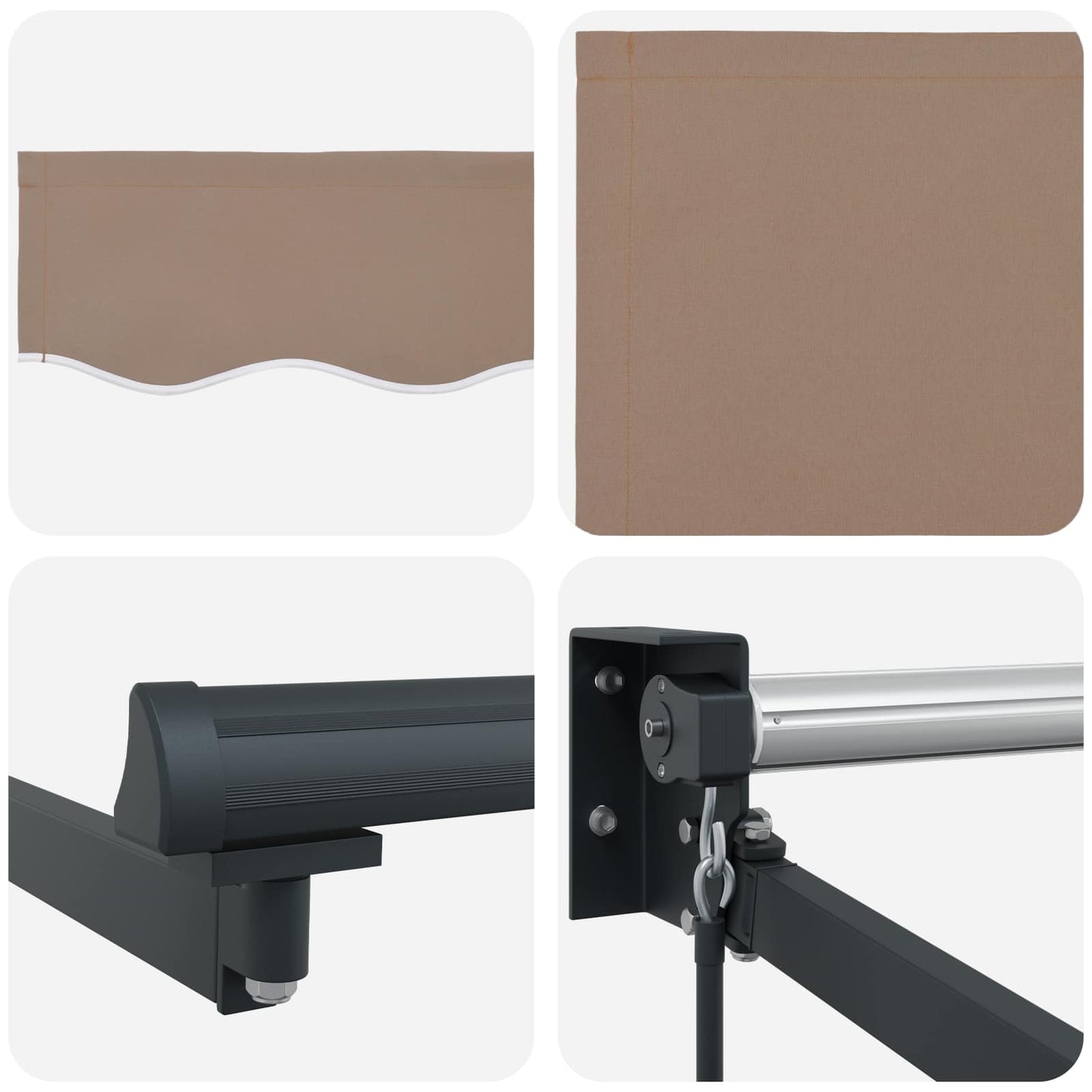 Ausziehbare Markise Taupe 4,5 × 3 m