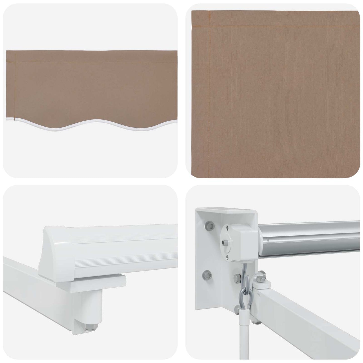 Manuelle Gelenkarmmarkise mit LEDs Taupe