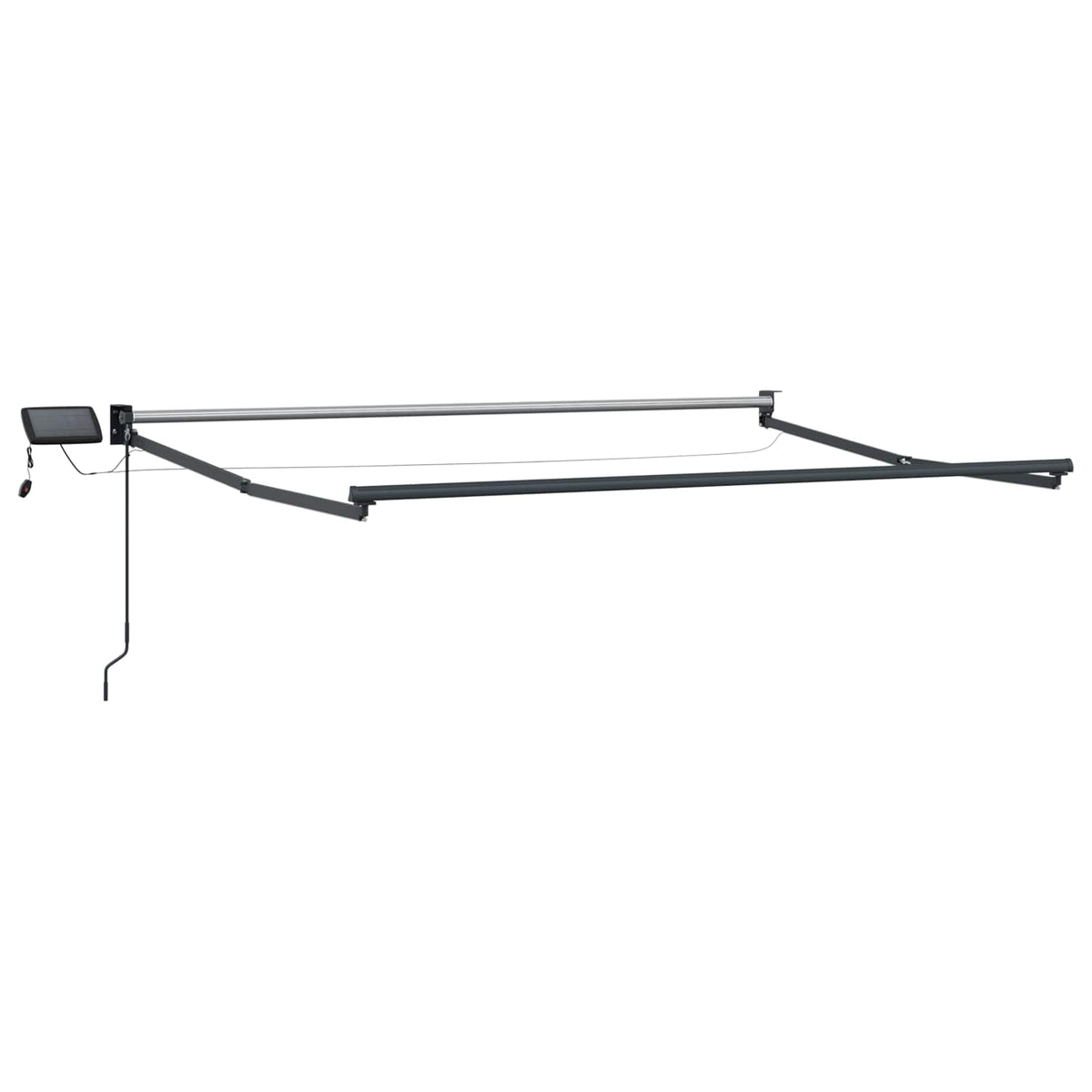 Manuelle Gelenkarmmarkise mit LEDs Hellgrau und Weiß