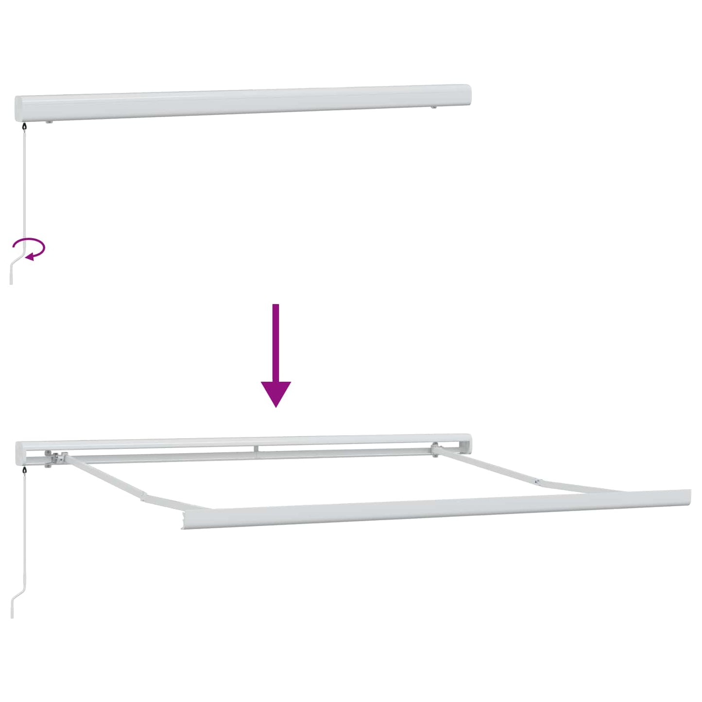 Ausziehbare Markise Taupe 450 x 300 cm Leinen und Aluminium
