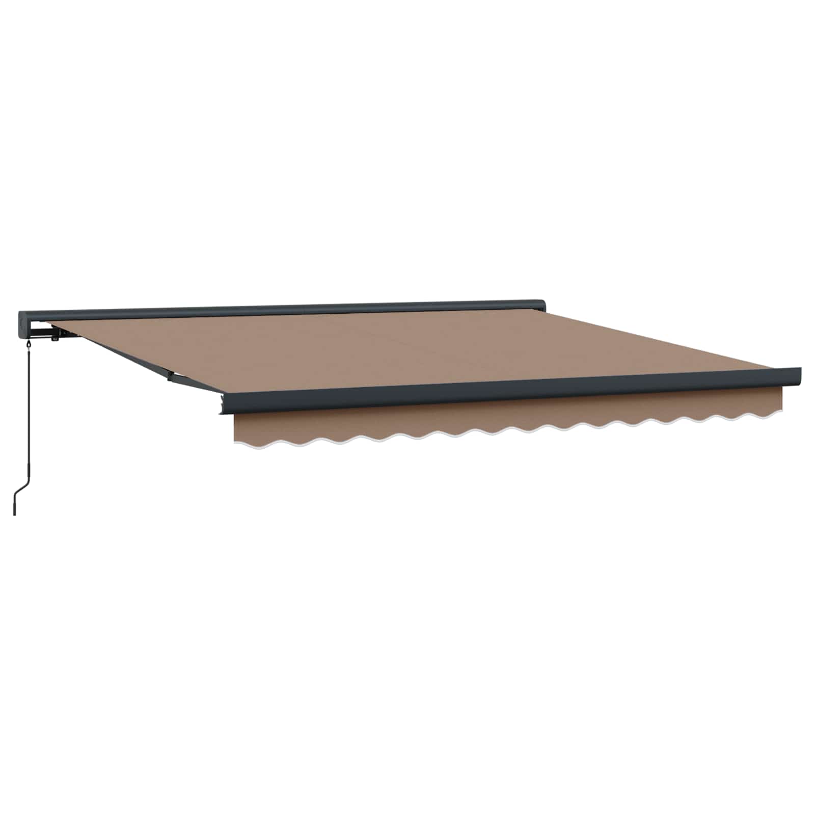 Ausziehbare Markise Taupe 450 x 300 cm Leinen und Aluminium