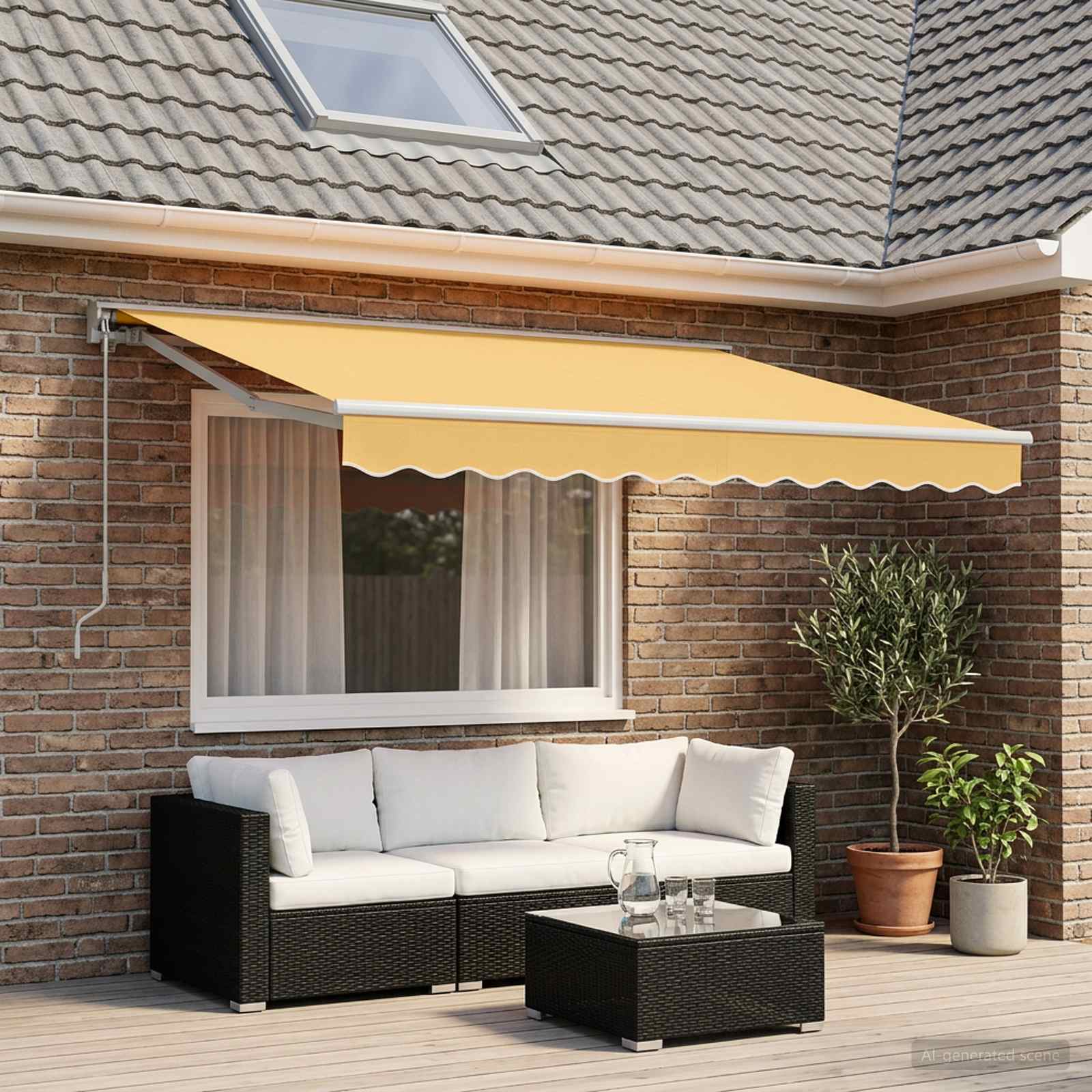 Manuell einziehbare Markise Sand 4,5 × 3 m