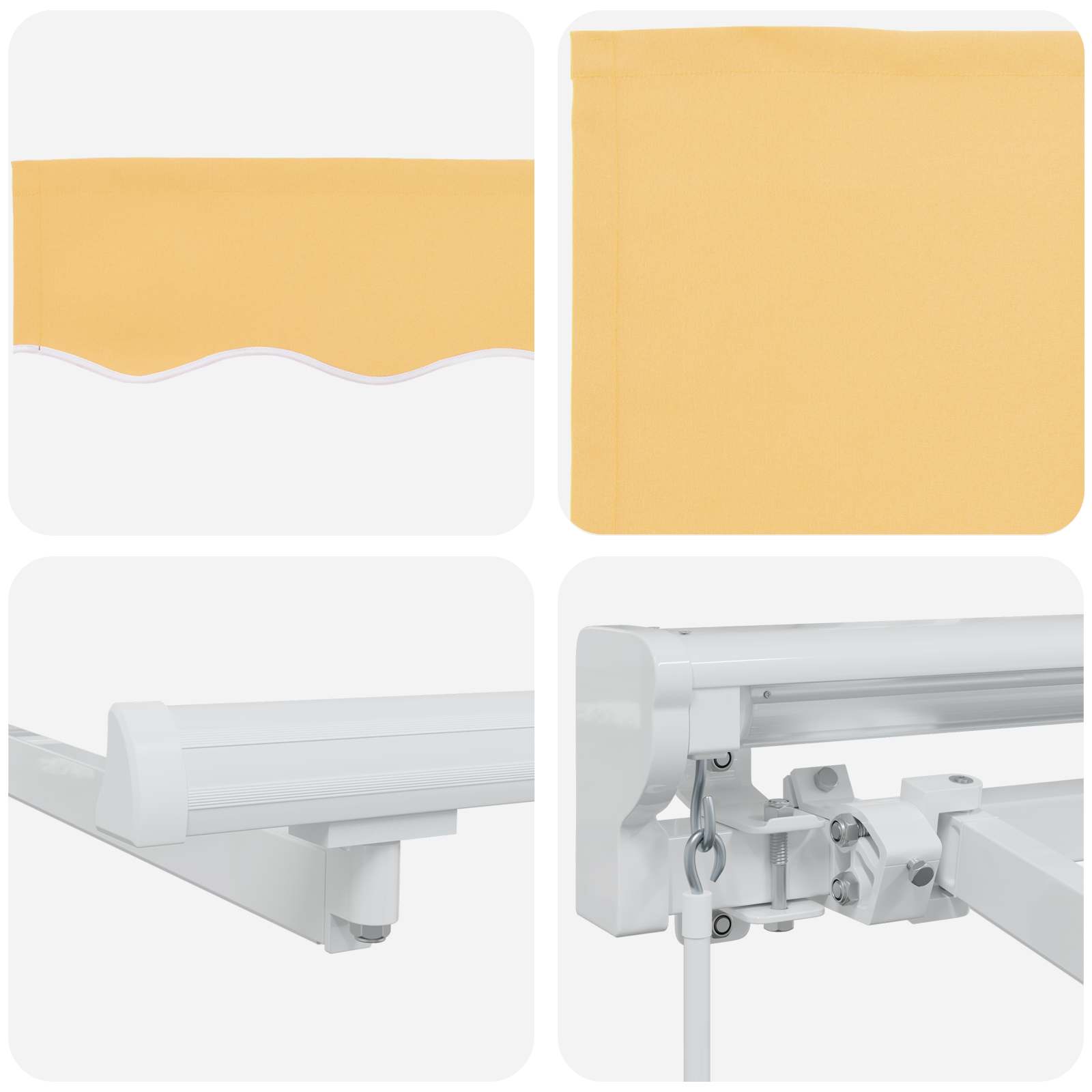 Manueller Markisenrahmen mit LEDs Sand 4,5 × 3 m