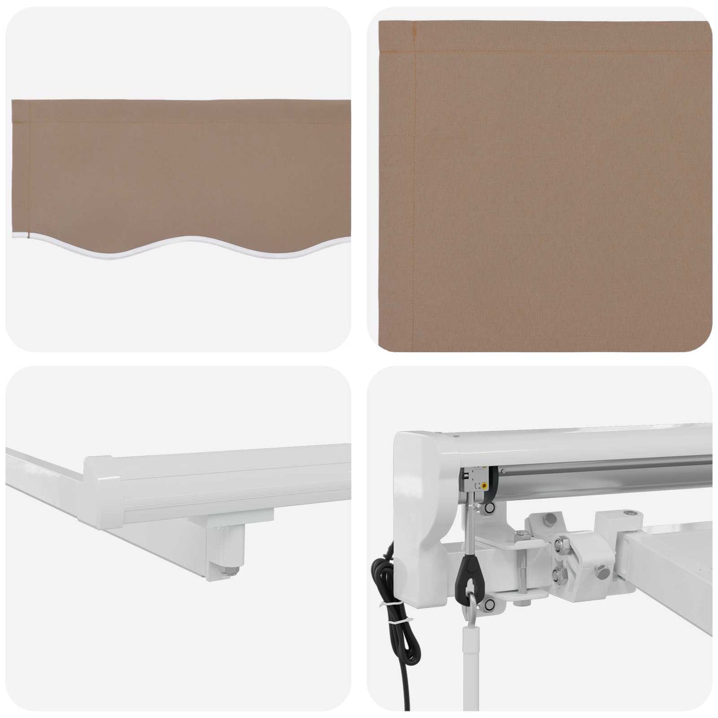 Elektrische ausziehbare Markise Taupe 4,5 × 3 m