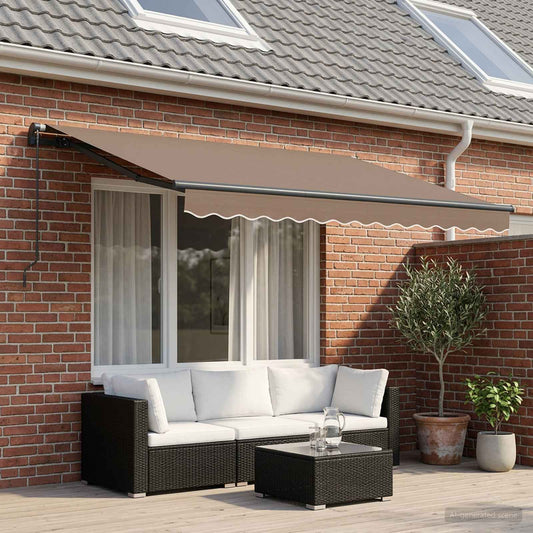 Ausziehbare Markise Taupe 450 x 350 cm Polyester und Aluminium