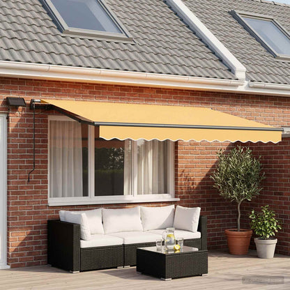 Ausziehbare Markise Sand 450 x 350 cm Stoff und Aluminium