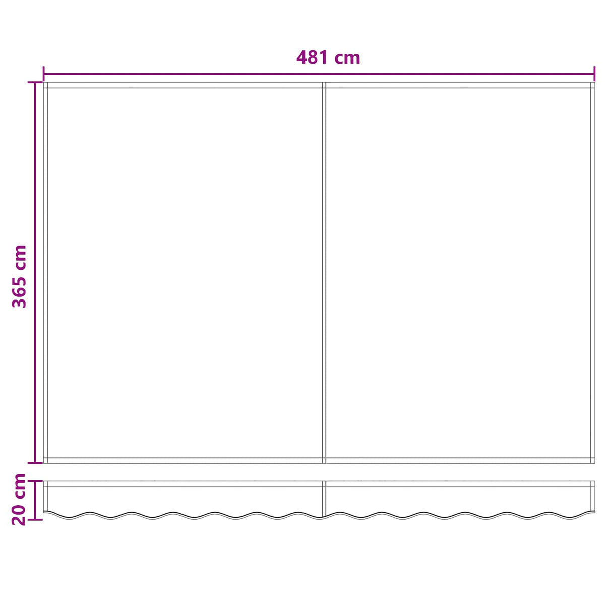 Ausziehbare Markise Sand 450 x 350 cm Stoff und Aluminium