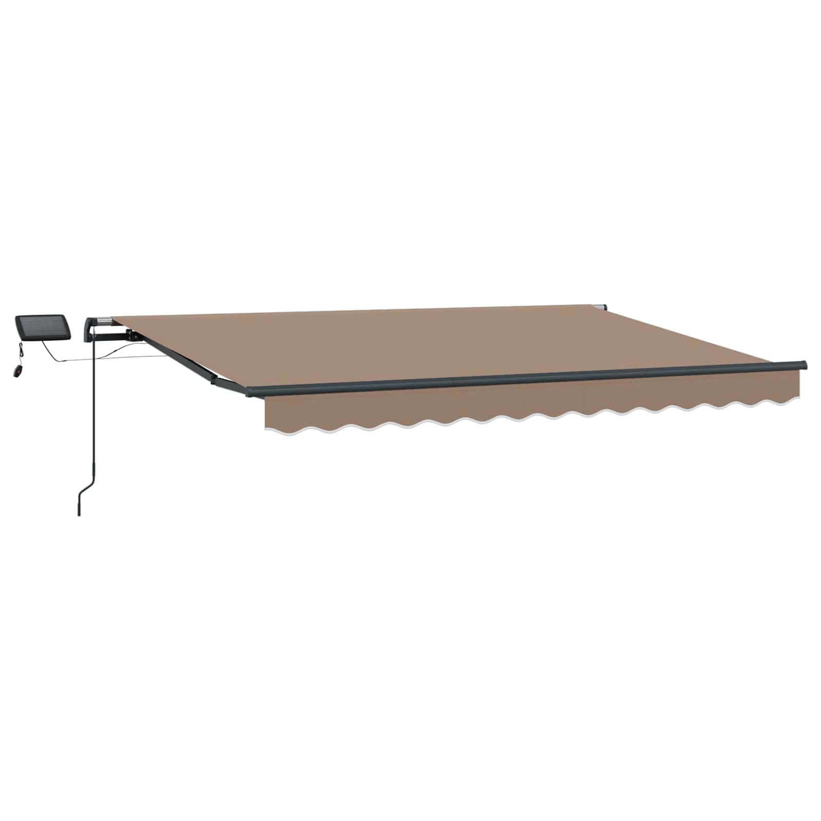 Ausziehbare Markise Taupe 450 x 350 cm Stoff und Aluminium
