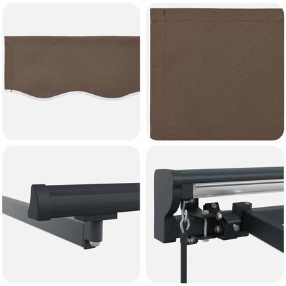 Manueller Markisenrahmen mit LEDs Taupe 4,5 x 3,5 m