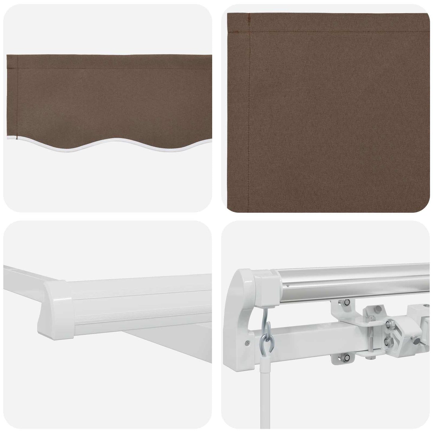 Ausziehbare Markise Taupe 500 x 300 cm Polyester und Aluminium