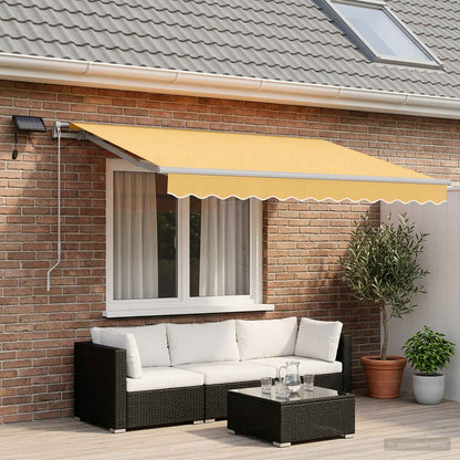 Ausziehbare Markise Sand 500 x 300 cm Stoff und Aluminium