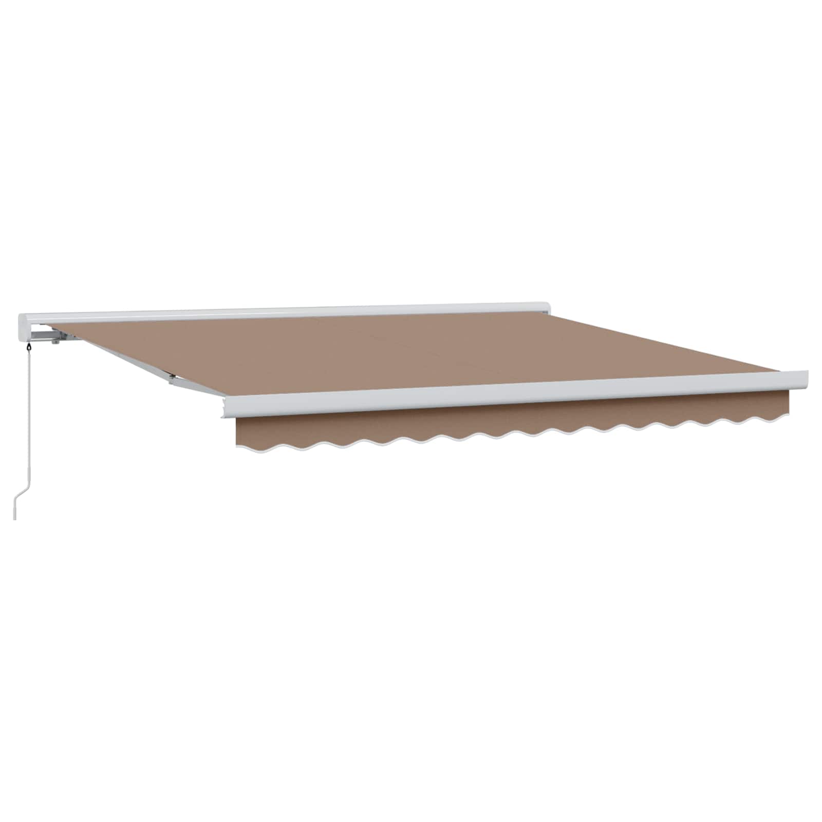 Ausziehbare Markise Taupe 500 x 300 cm Leinen und Aluminium