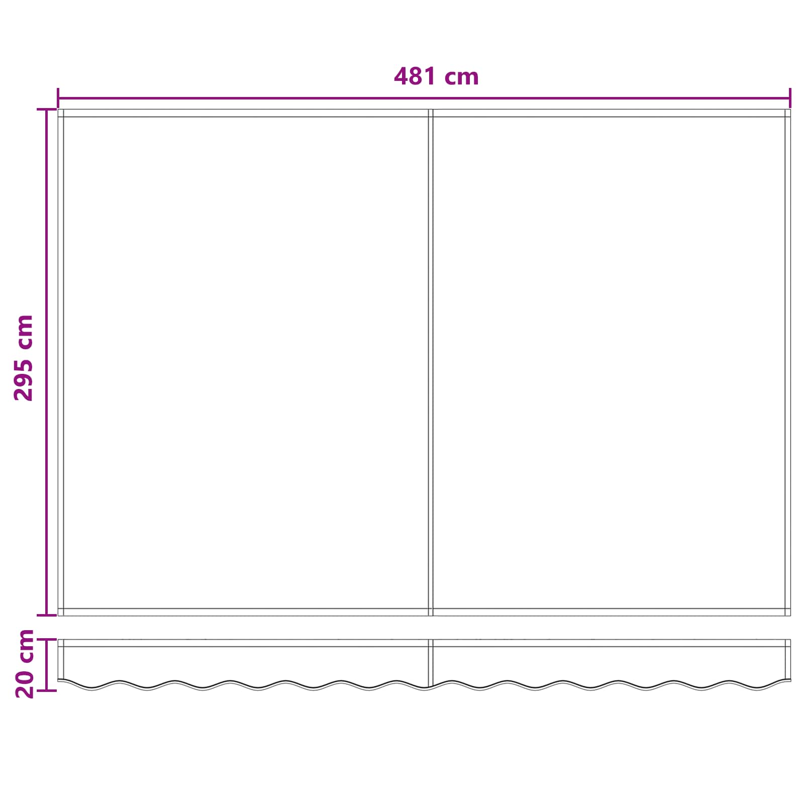 Manueller Markisenrahmen mit LEDs Sand 5 x 3 m