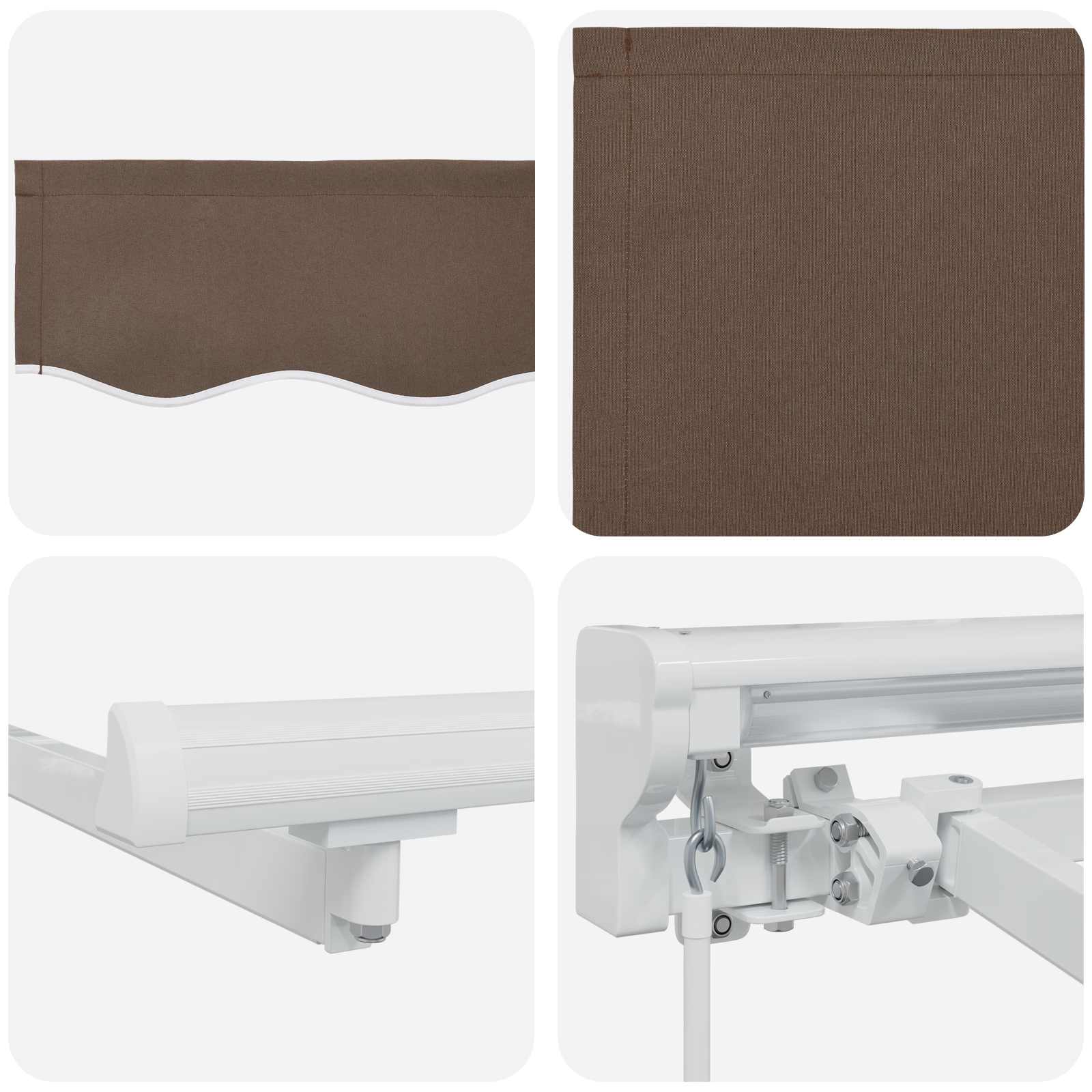 Manueller Markisenrahmen mit LEDs Taupe 5 x 3,5 m