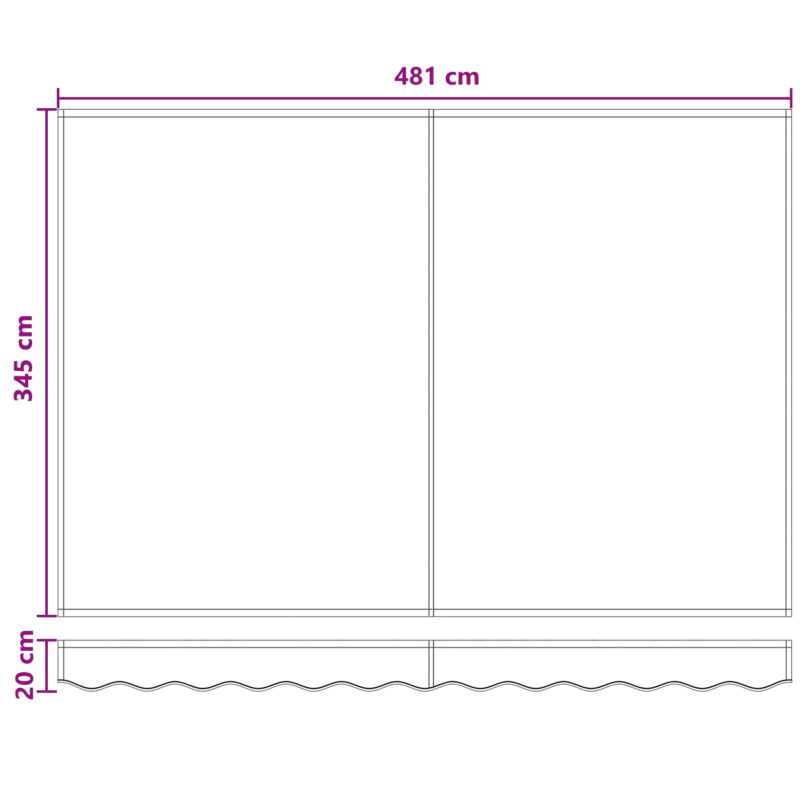 Manueller Markisenrahmen mit LEDs Taupe 5 x 3,5 m