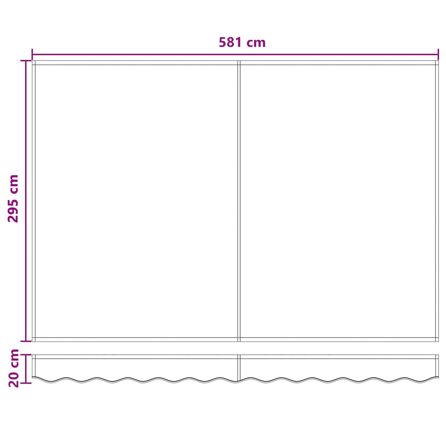 Ausziehbare Markise Sand 600 cm Polyester und Aluminium